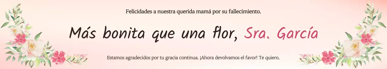 Sus padres, Hee-yeon y Hee-yeon Ko, crearon un cálido fondo degradado con ilustraciones de ramos y caligrafía.