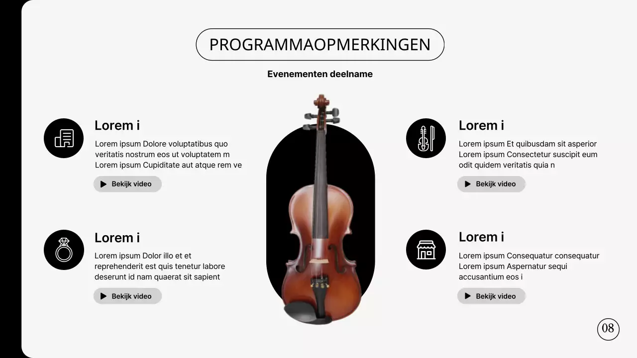 Eenvoudige concertgroepportefeuille in zwart