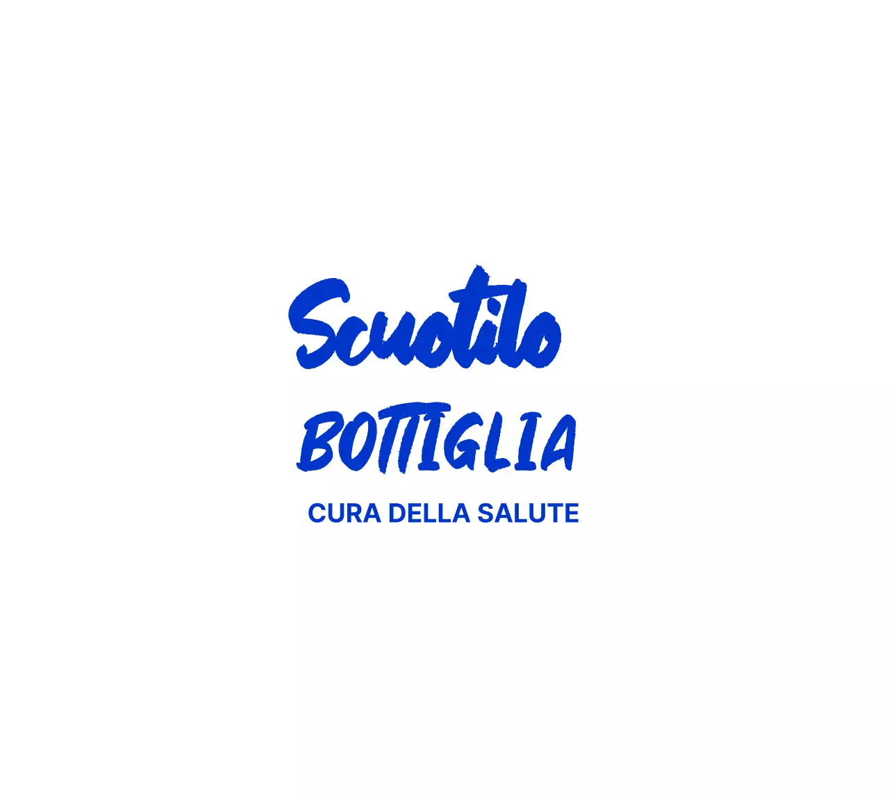 Concetto di bottiglia blu per frullati salutari
