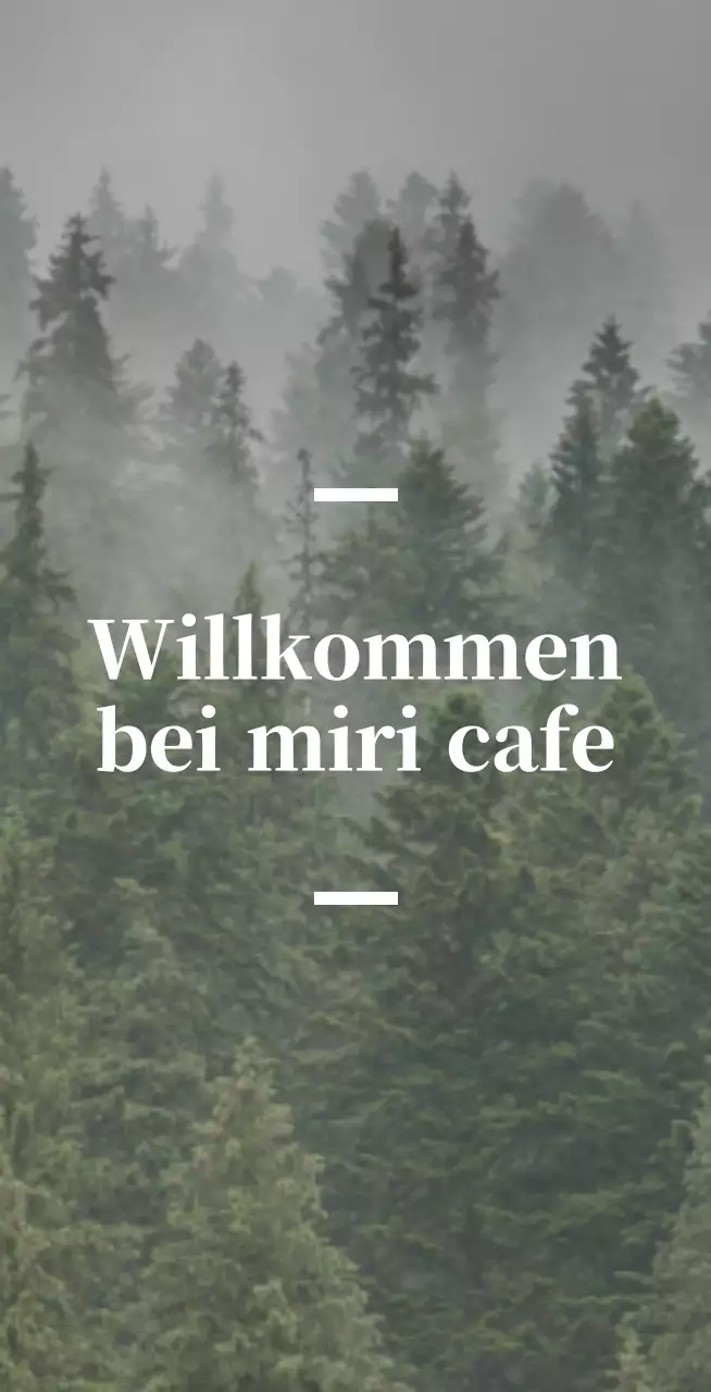 Englischsprachiges Cafe Balsa mit sentimentaler Beschilderung mit Waldfotos