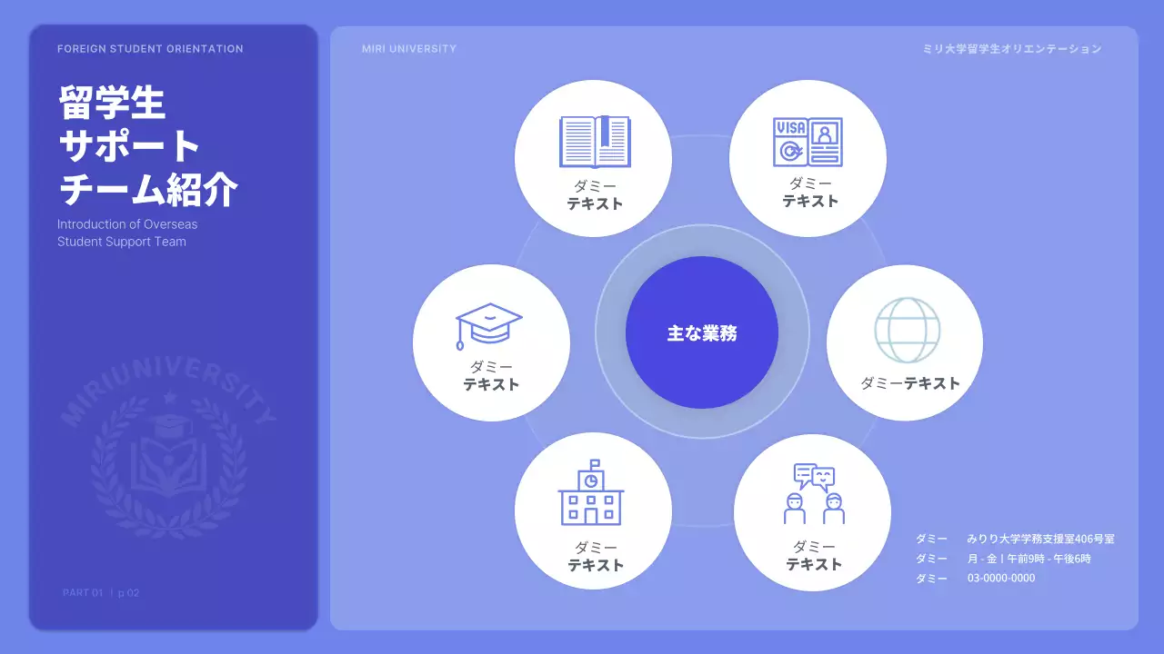 青 シンプル オリエンテーション プラン プレゼンテーション