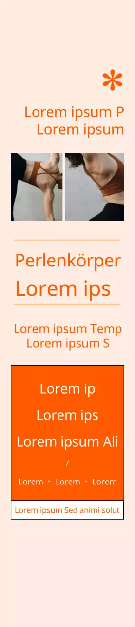 Pilates Werbebanner mit orangem Hintergrund