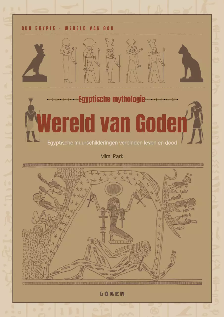 Over de bruine Egyptische oude mythologische muurschildering