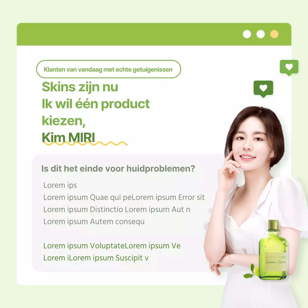 Organic skin review evenementen met een groene achtergrond