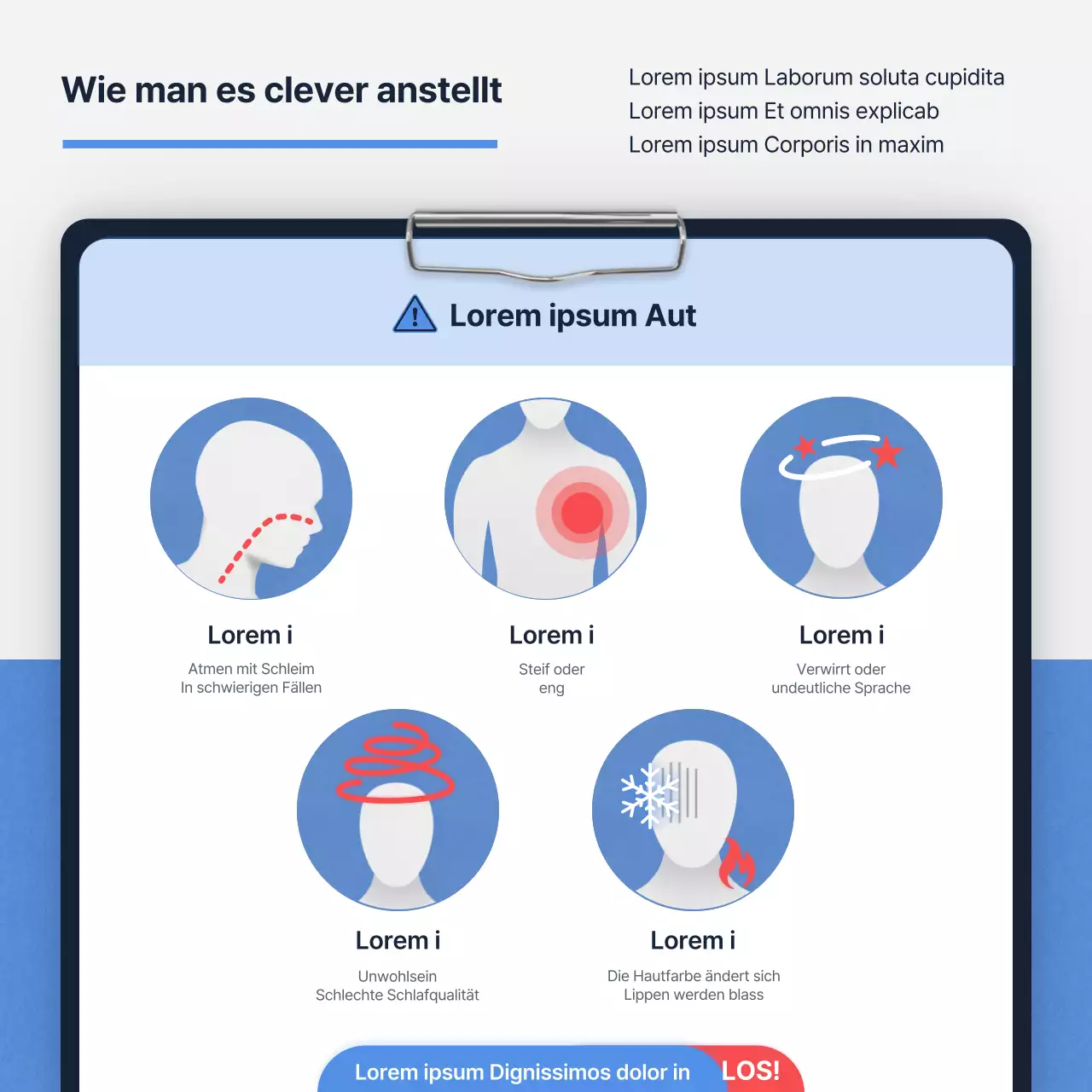 Informationen über die Symptome der blauen und grauen Nachwirkungen von Long Covid