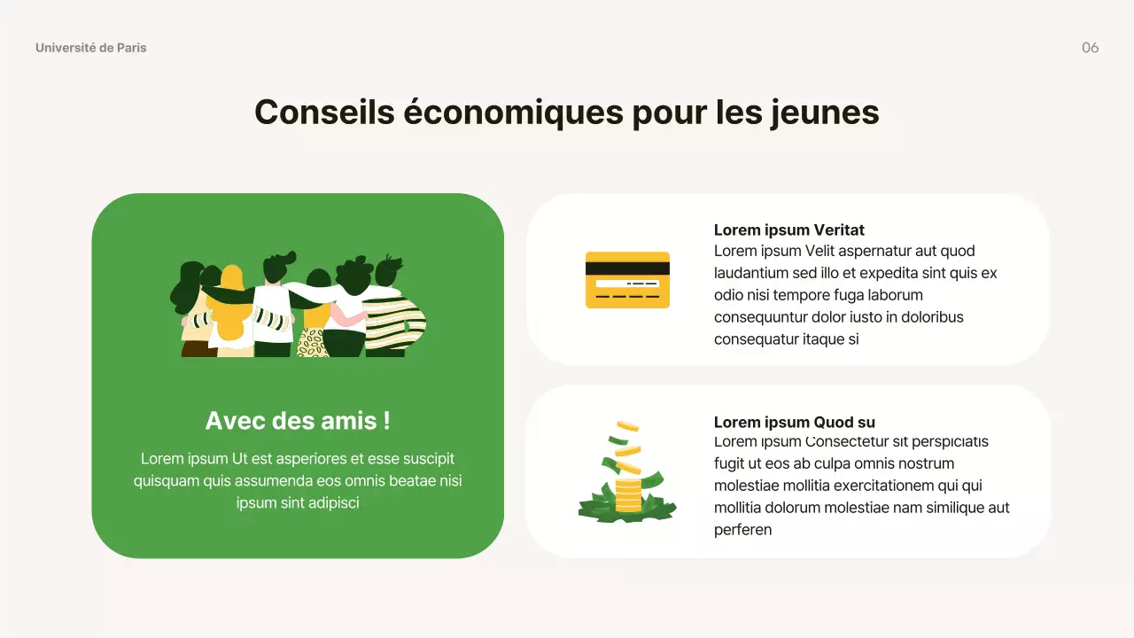Matériel simple d'éducation économique des jeunes, jaune et brun