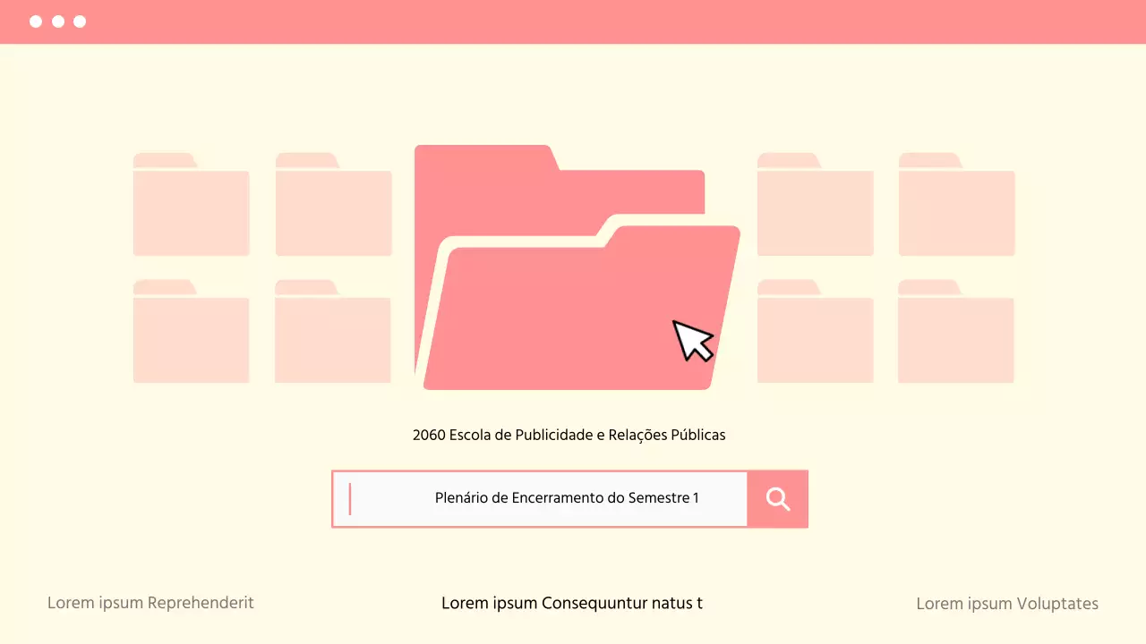 Anunciar a sessão plenária de fim de semestre num estilo simples de bege e cor-de-rosa