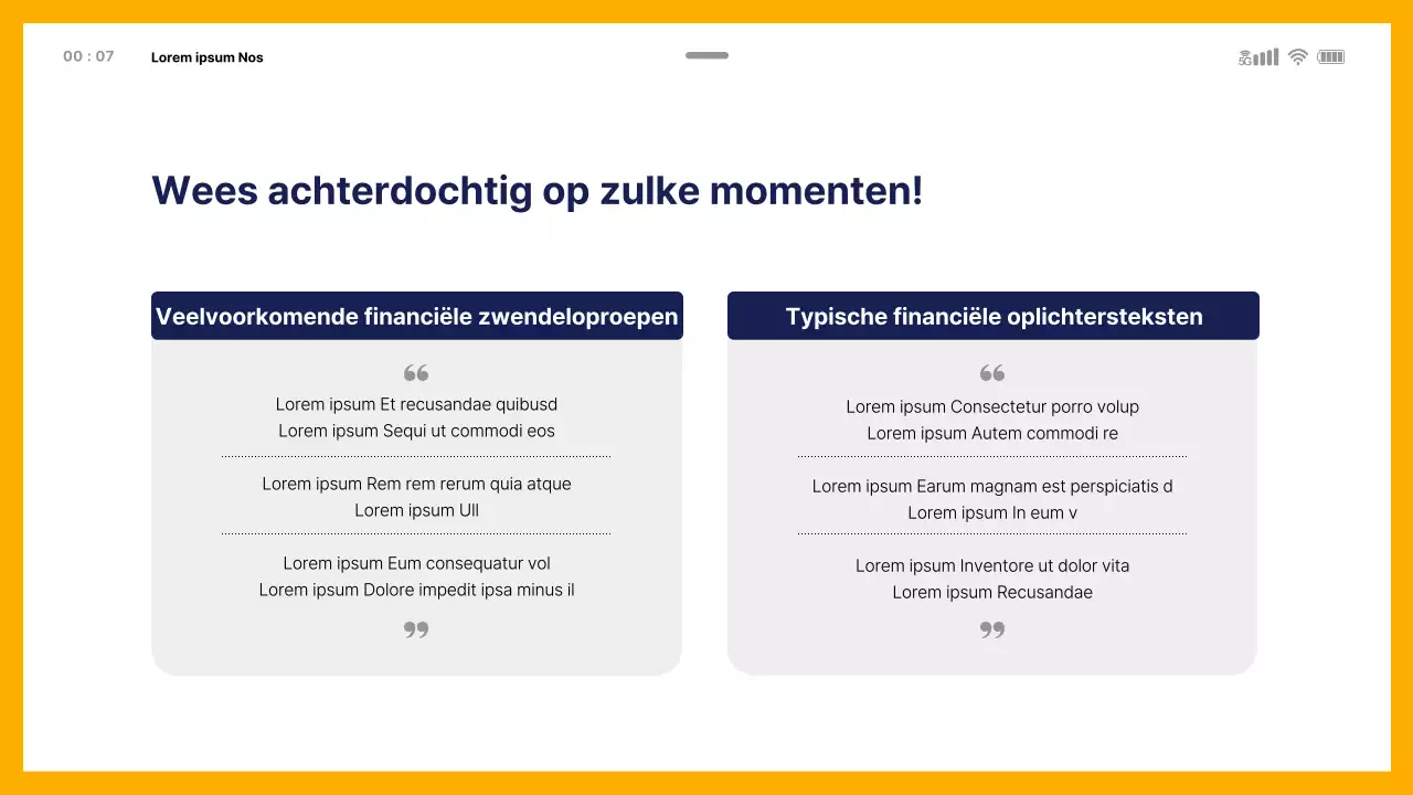 Educatief thema voor financiële fraude met mobiele template
