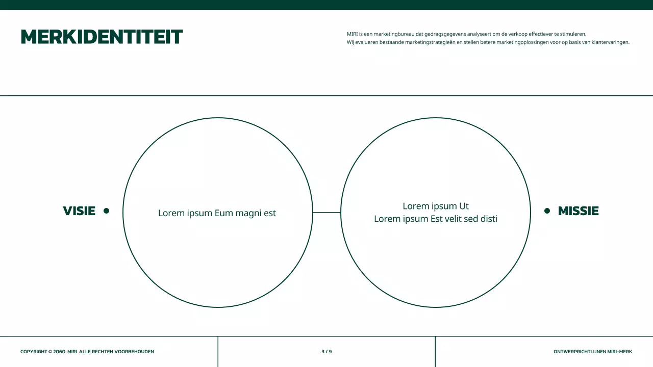 Eenvoudige merkrichtlijnen in groen met oranje accenten
