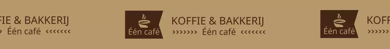 Logo van eenvoudig café in lichtbruin en bruin