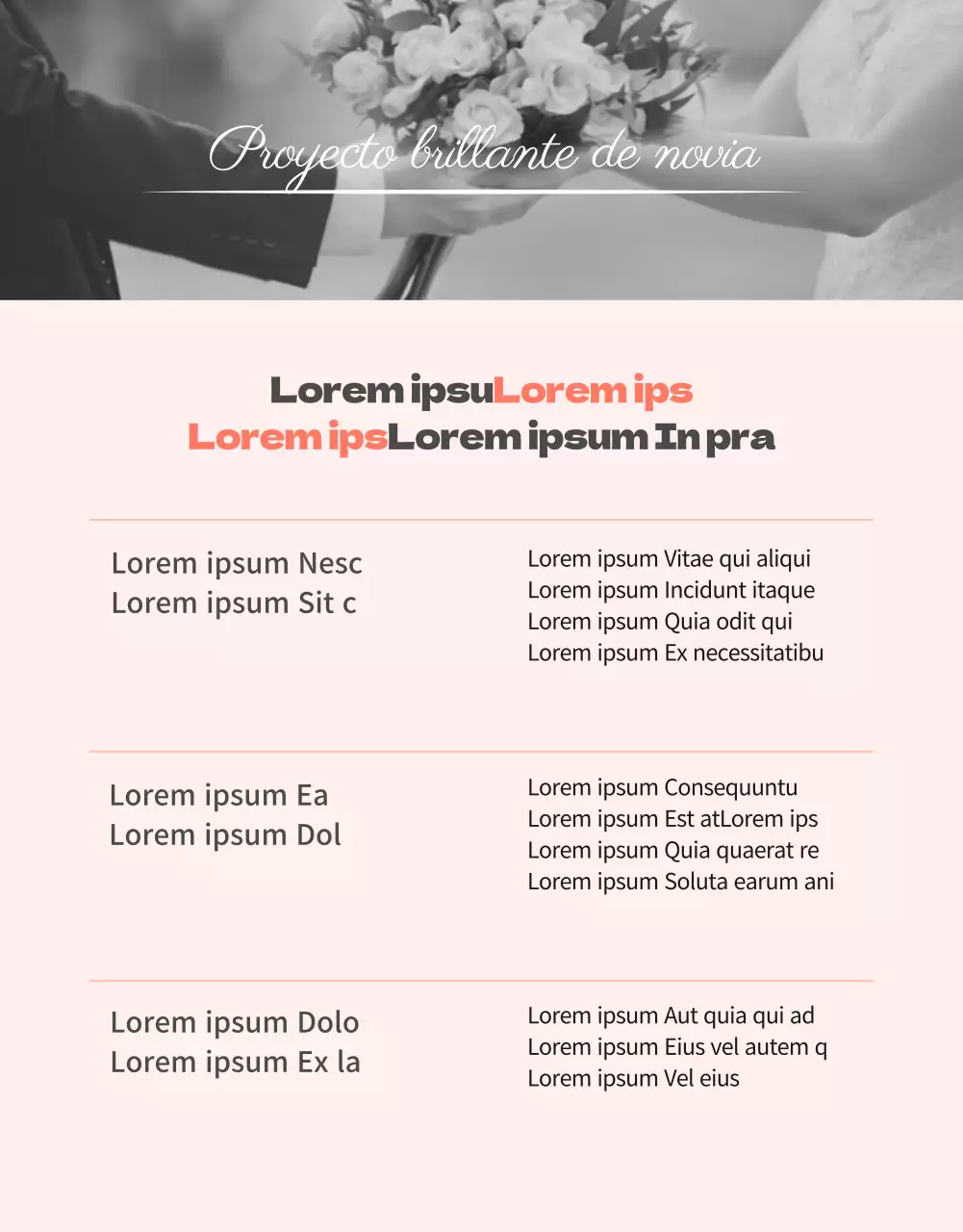 Lujoso evento de cuidado de la piel para bodas en melocotón rosa (página detallada)