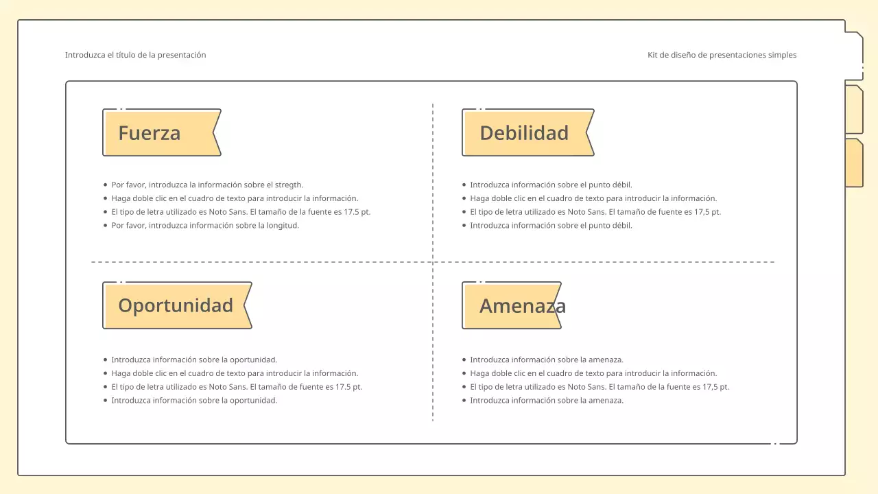 Kit de presentación limpio y sencillo en amarillo