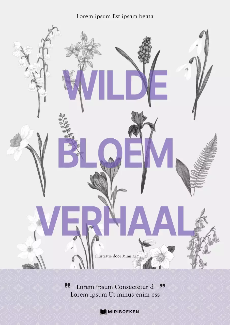 Paarse gedetailleerde wilde bloemen