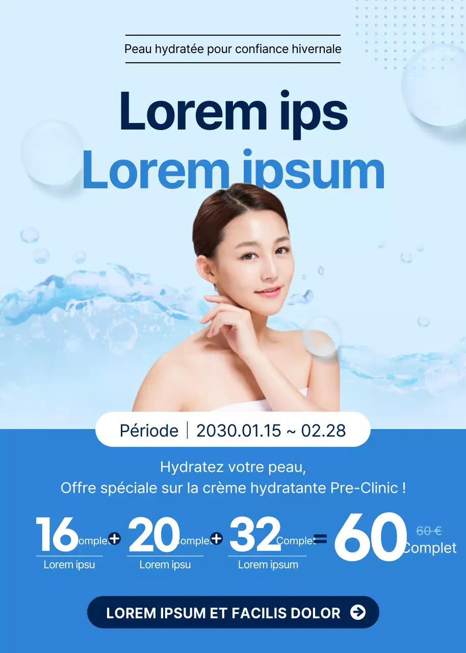 Les forfaits dermatologiques hydratants aux tons bleus font leur apparition