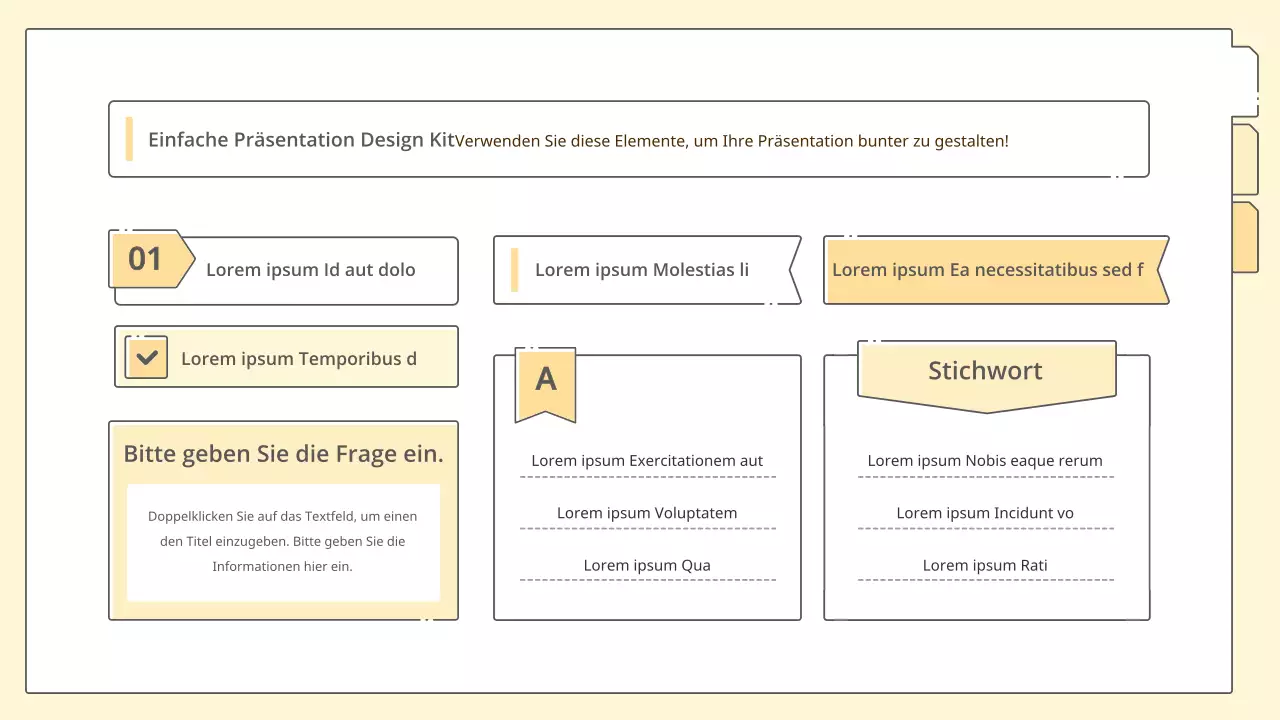 Saubere und einfache Präsentationsmappe in Gelb