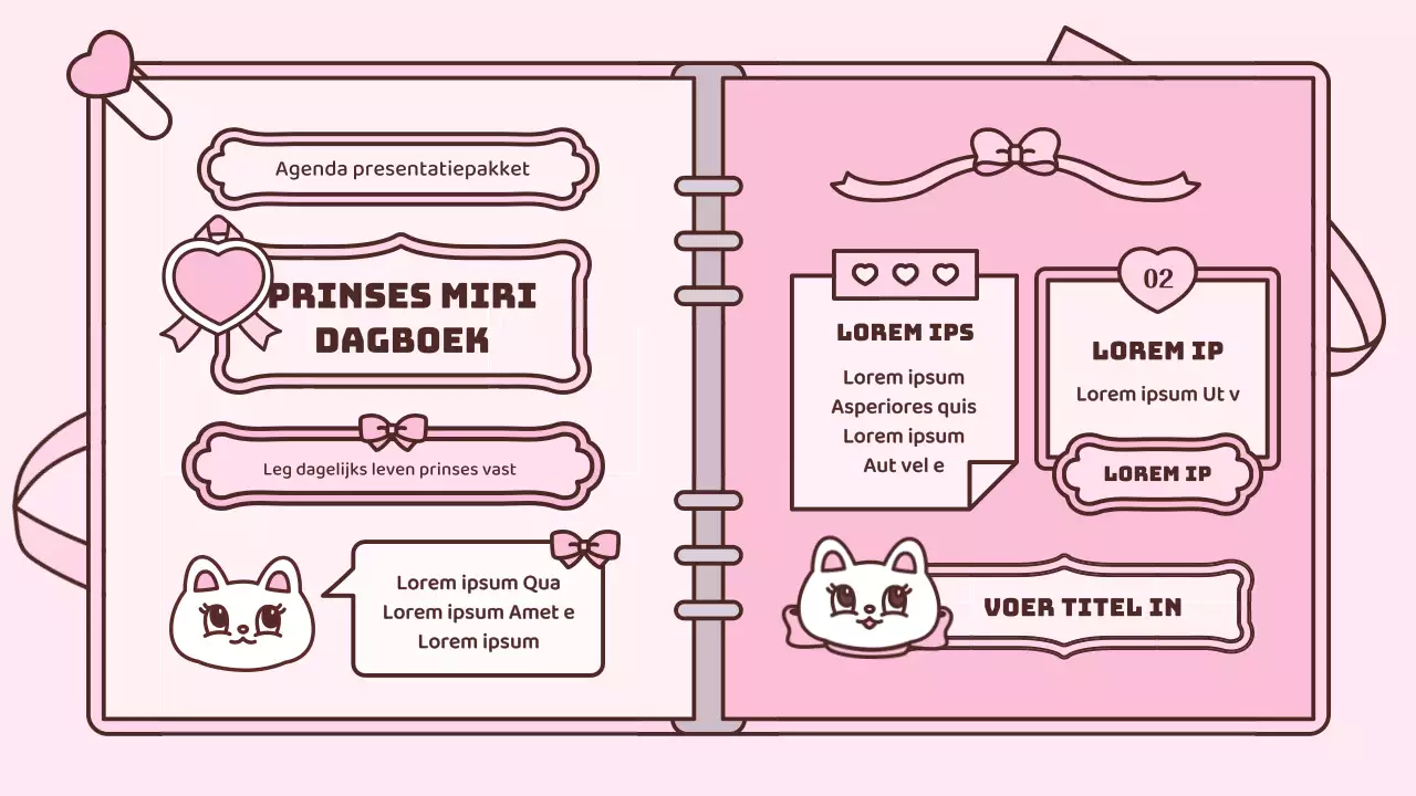 Schattige agenda concept presentatieset in roze