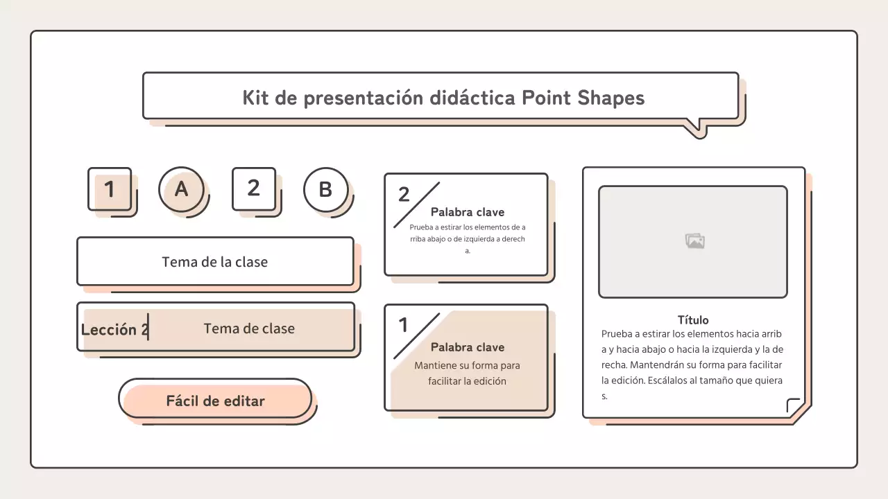 Educativo con formas puntiagudas en rosa y beige