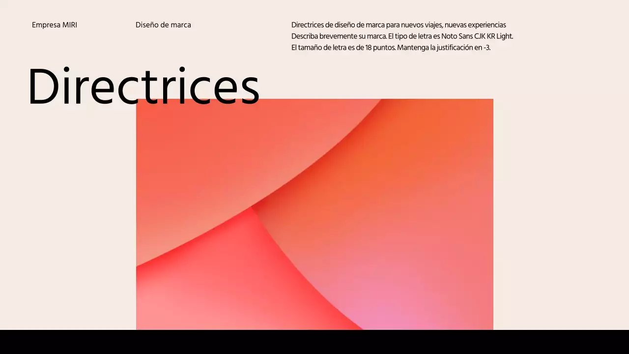 Una pauta de marca sencilla con colores marfil y naranja