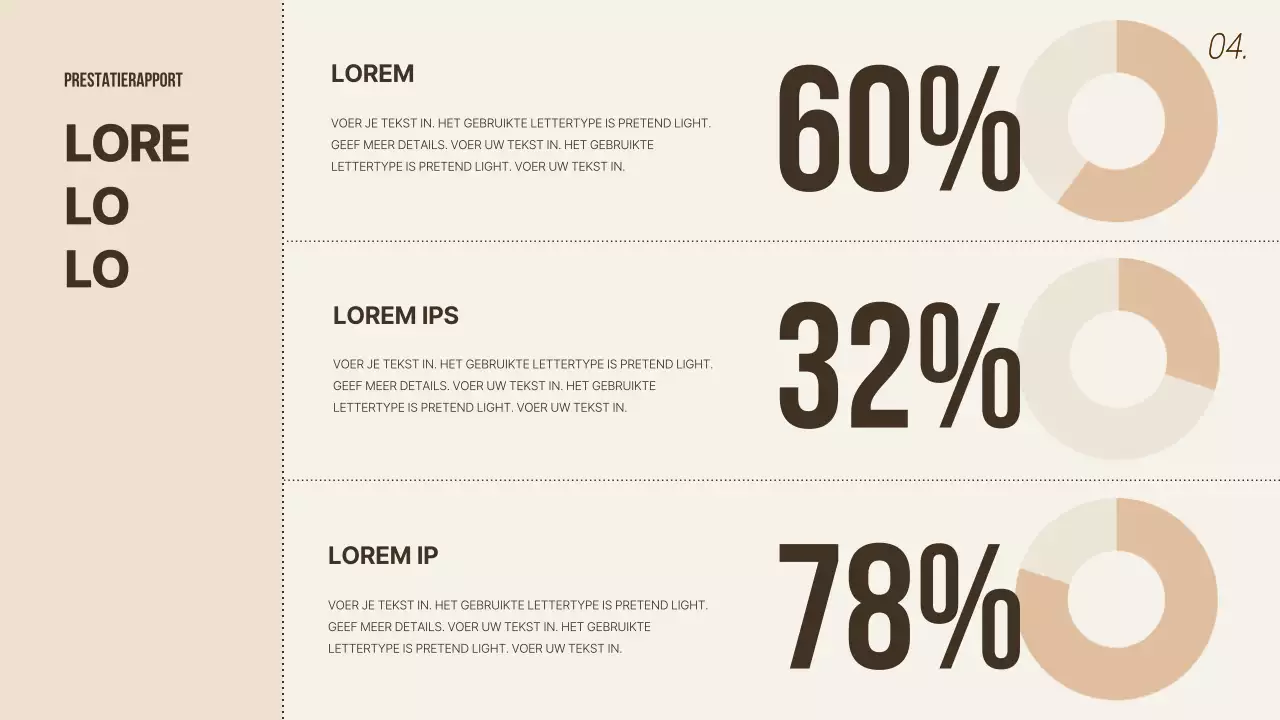 Heldere, beige rapportage over bedrijfsprestaties