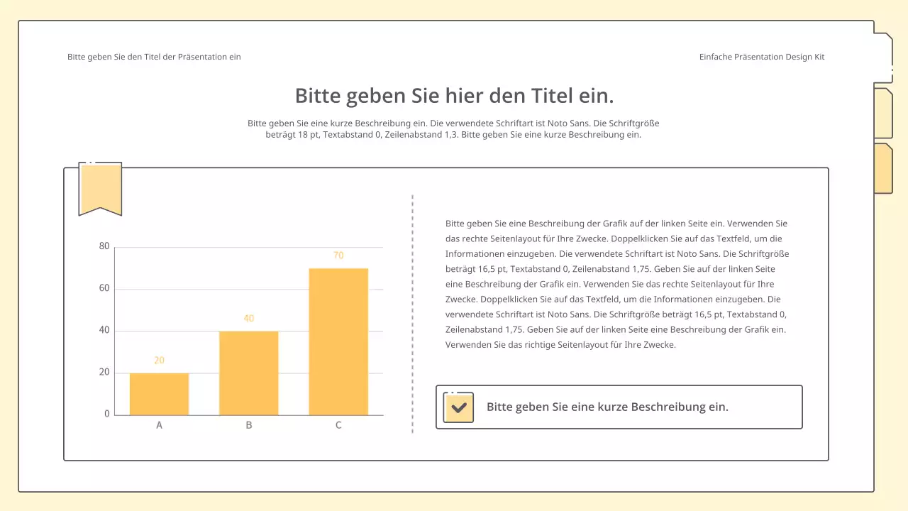 Saubere und einfache Präsentationsmappe in Gelb