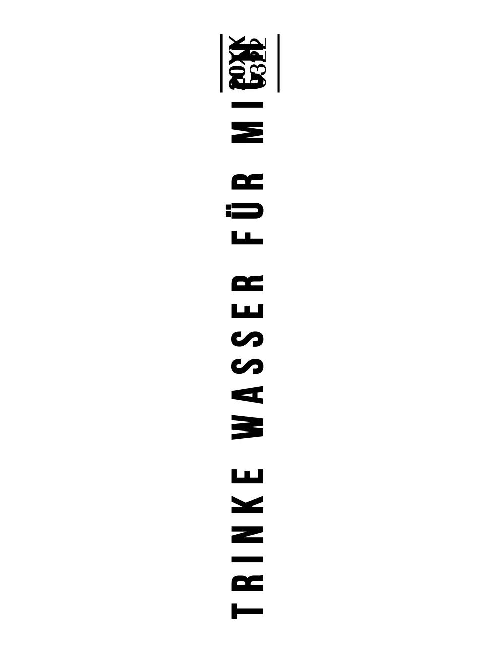 Souvenir der Trinkwasserkampagne mit schwarzer, tageszeitabhängiger Trinkscheck-Illustration