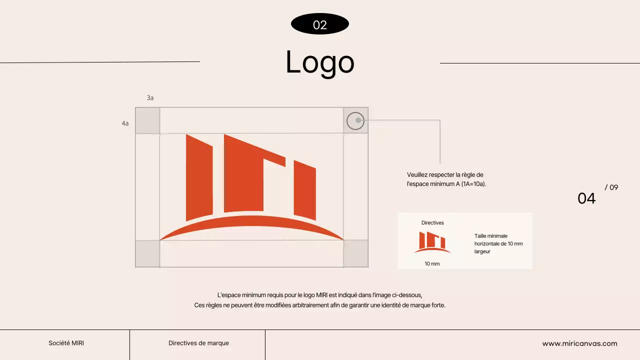 Une ligne directrice de marque simple avec des couleurs ivoire et orange