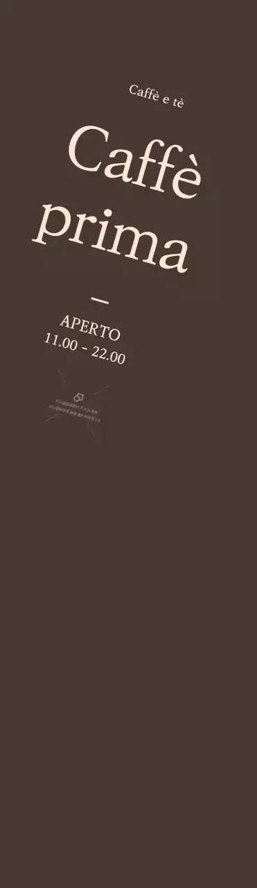 Promozione dell'apertura di un grande caffè su sfondo marrone