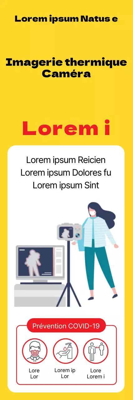 Instructions jaunes faciles à lire pour la mesure de la température