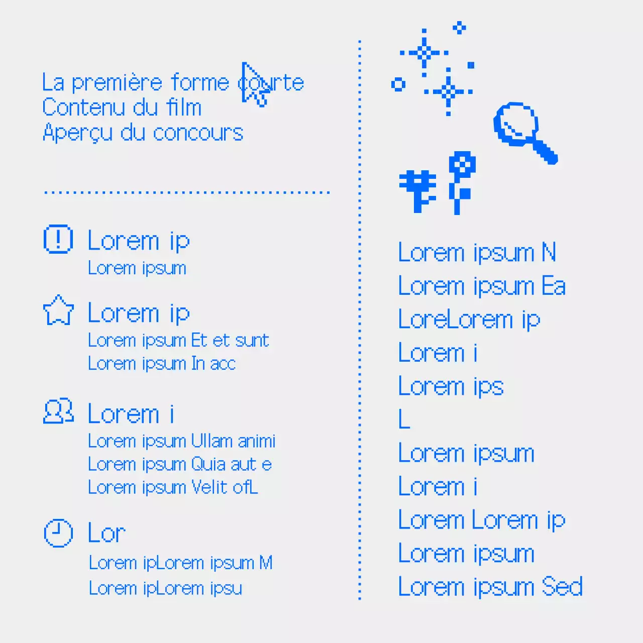 Appel à contenu rétro pixel art shortform sur fond bleu clair