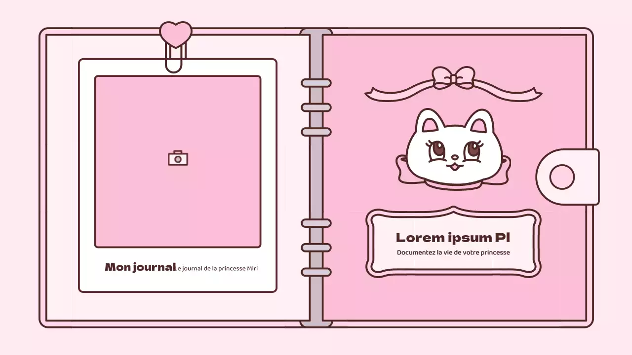 Kit de présentation du concept d'agenda mignon en rose