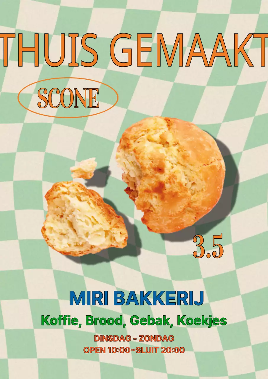 Mint en oranje café poster