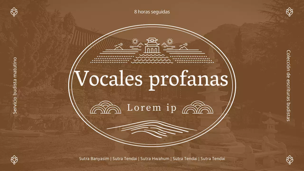 Miniatura de la atmósfera budista en marrón