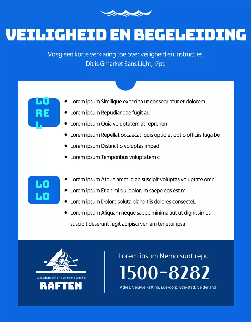 Cool, schoon raften in lichtblauw en wit