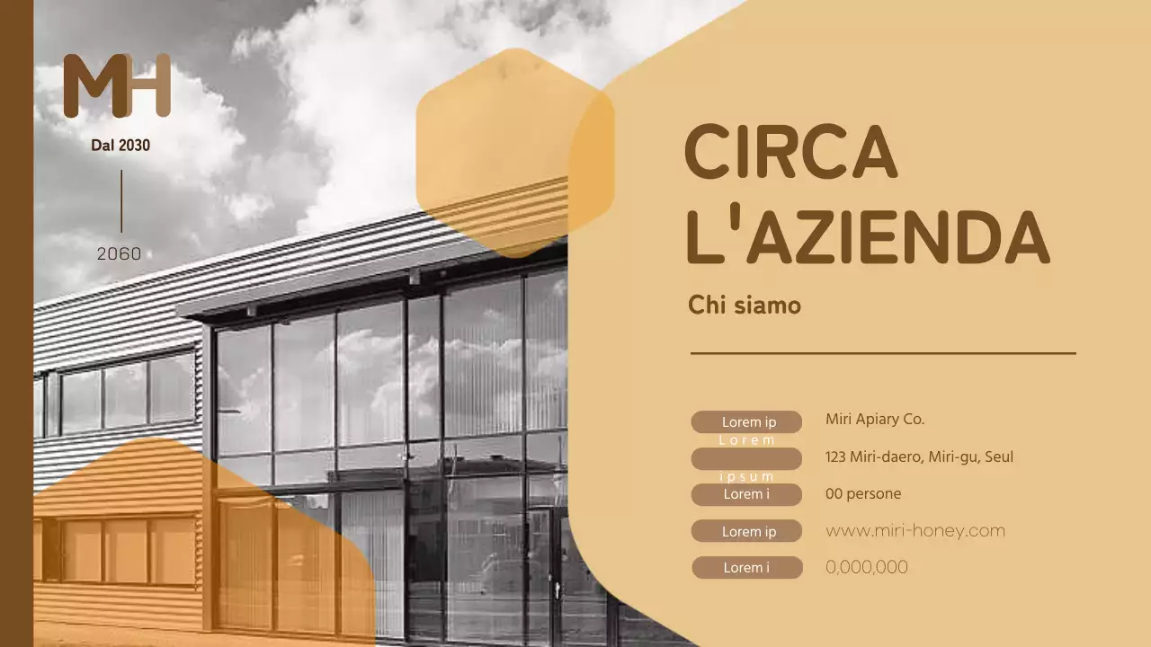 Lettera di un'azienda di prodotti biologici kitsch gialla e marrone