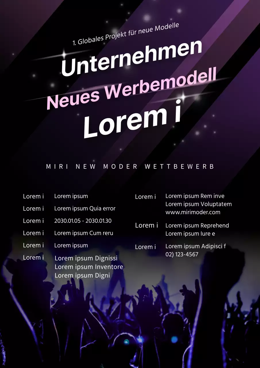 Schwarz und lila neue Anzeige Modell Wettbewerb Ankündigung