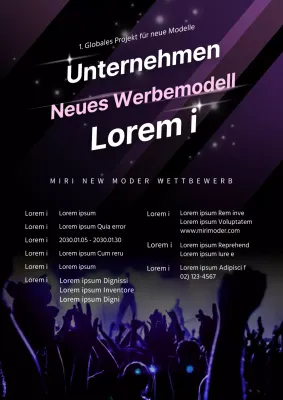 Schwarz und lila neue Anzeige Modell Wettbewerb Ankündigung