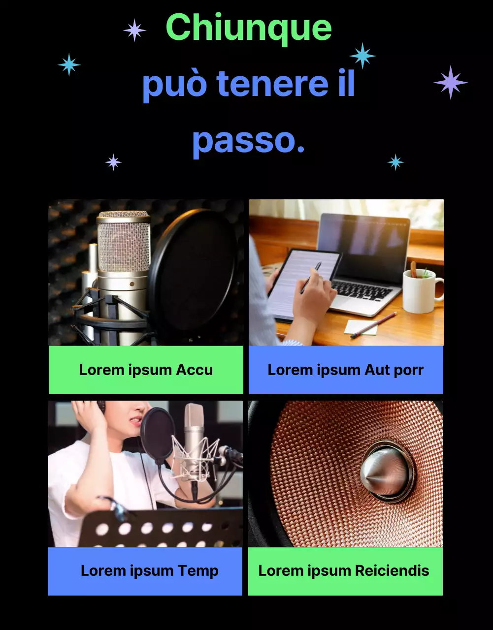 Splendida lezione vocale con accenti chartreuse