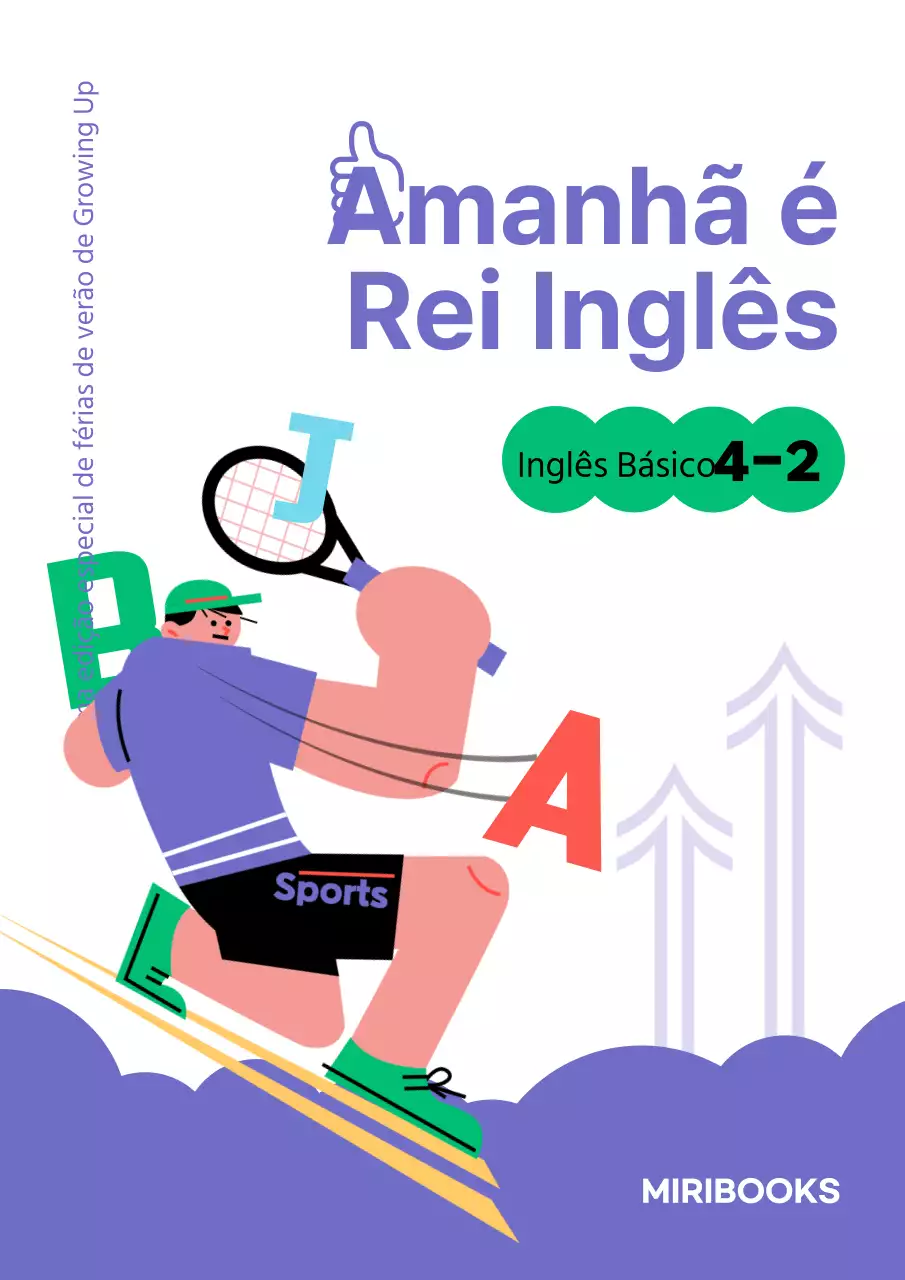 Conteúdo educativo com um toque de personagem roxo e giro