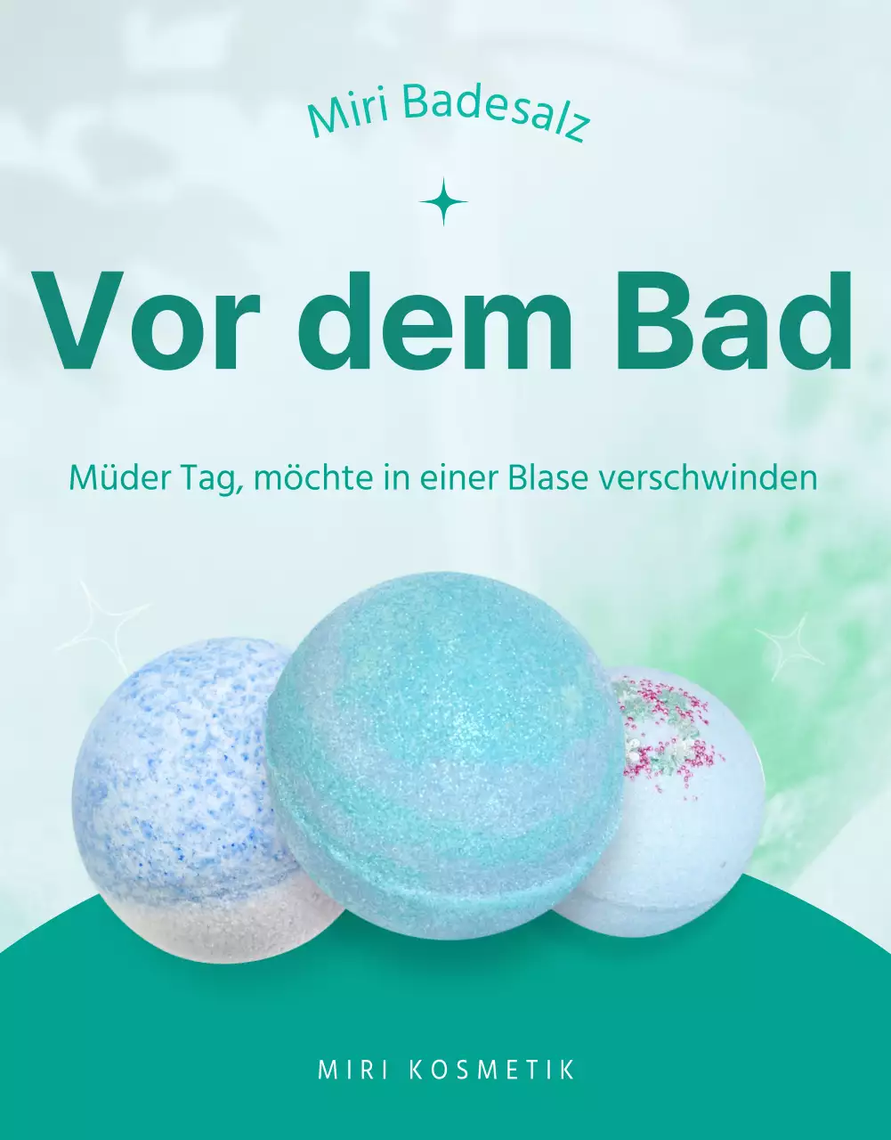 Einfache, saubere Badebombe Chefseite in Minze