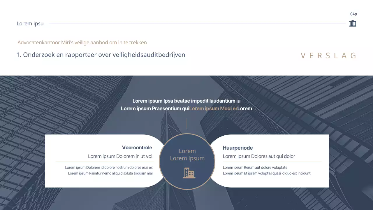 Biedingsvoorstel schoon advocatenkantoor in blauw en beige (PPT)