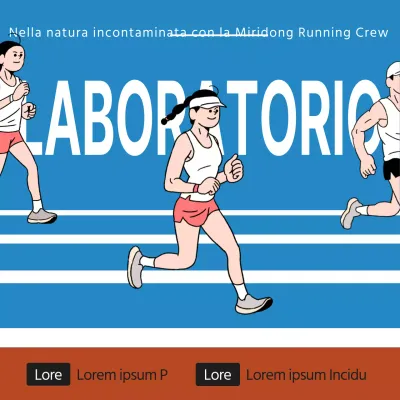 Annuncio di workshop per il concetto di illustrazione di corsa blu-marrone