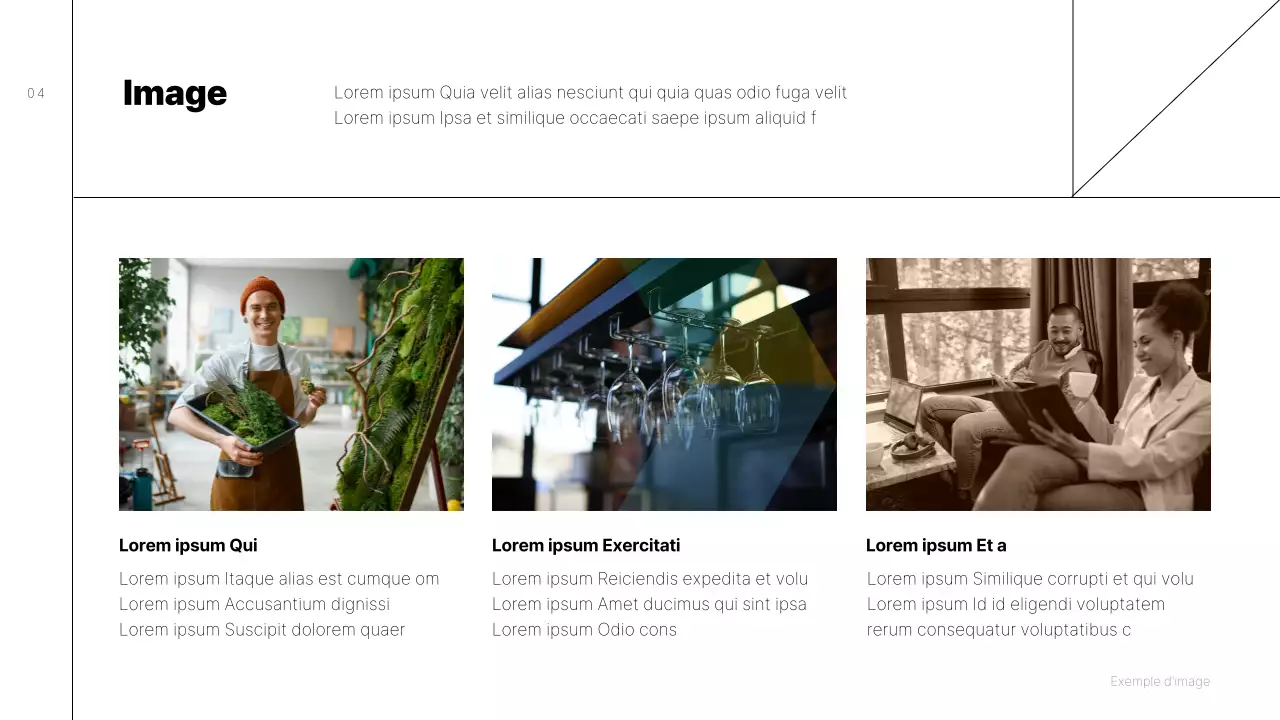 Proposition de guide de conception de marque simple avec des lignes noires