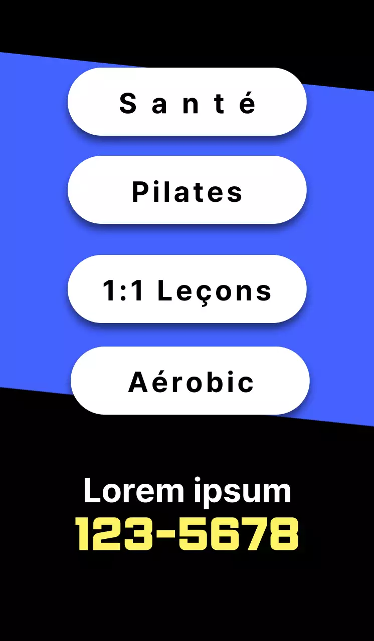 Offres de clubs de santé en bleu et noir