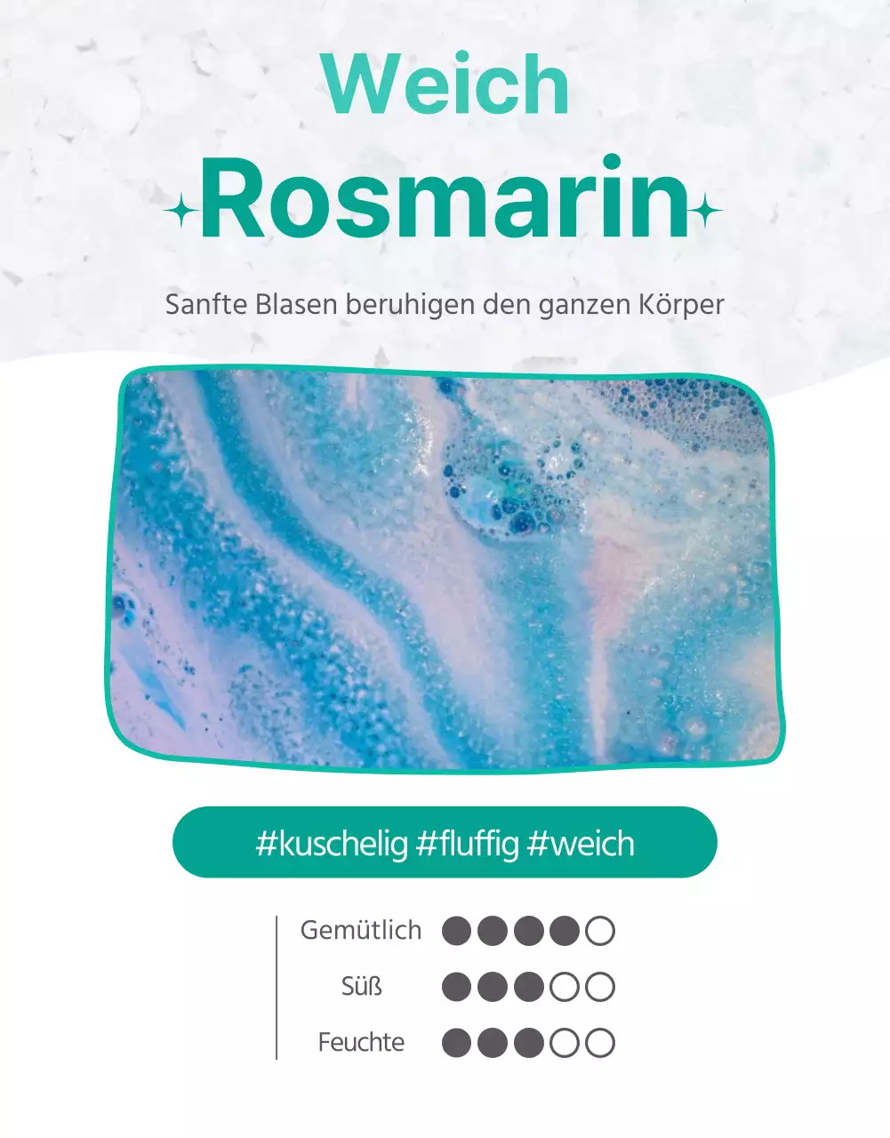 Einfache, saubere Badebombe Chefseite in Minze