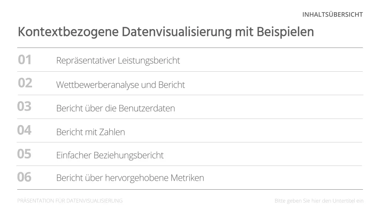 Minimalistische Datenanalyseberichte mit weißem Hintergrund