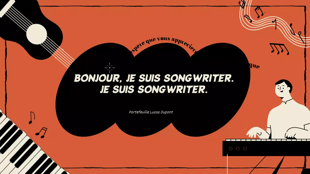 Portefeuille du compositeur en orange et noir