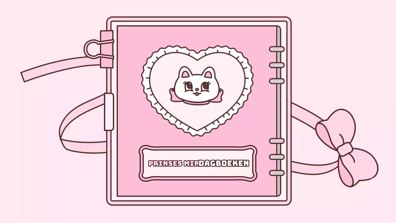 Schattige agenda concept presentatieset in roze