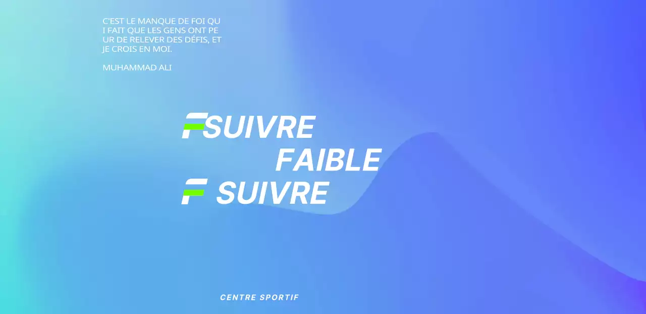 Conception forte et attrayante avec des dégradés de bleu clair et de bleu