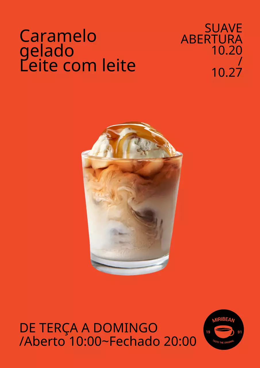 Cartaz de café multicolorido