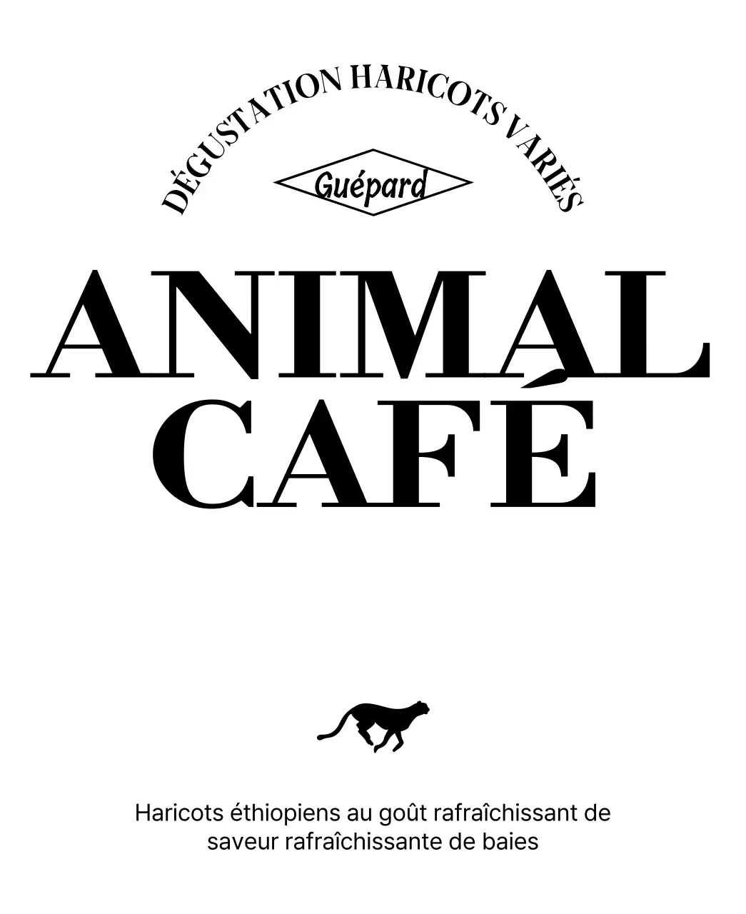 Design simple avec l'illustration d'un animal courant en noir